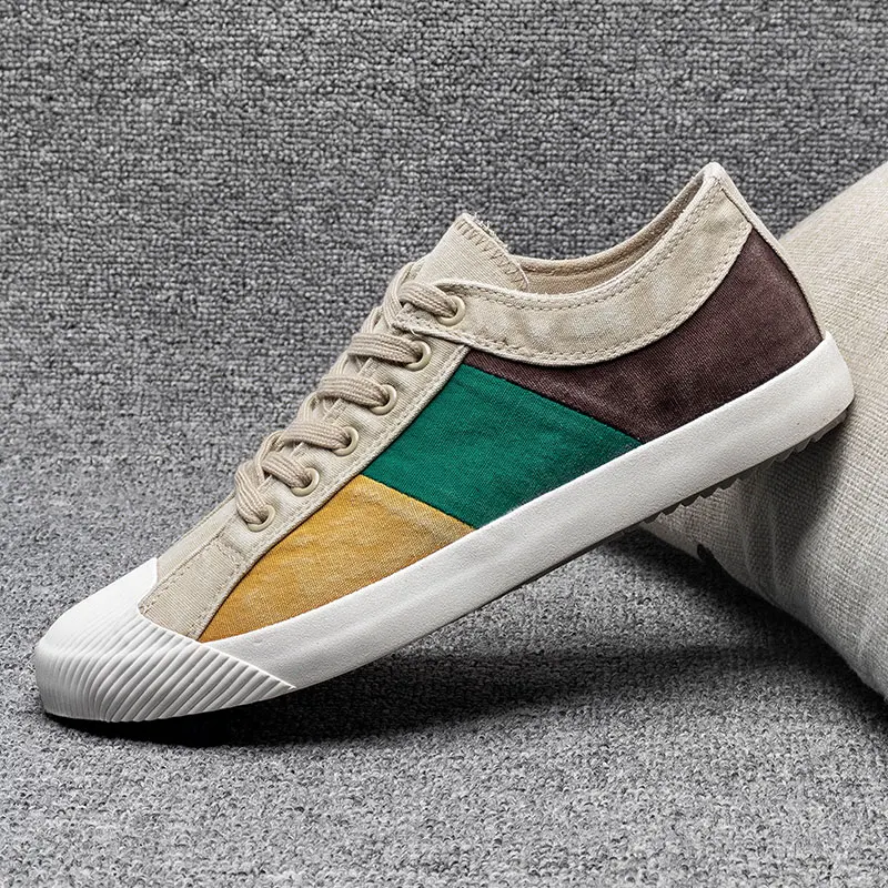 Новые мужские из парусины вулканизованные обувь без утеплителя разных Цвет