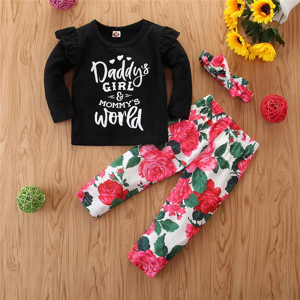 Одежда для маленьких девочек одежда с длинными рукавами и круглым вырезом