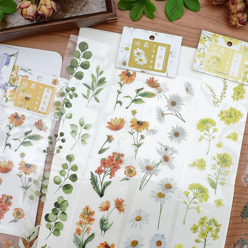 

PVC Nature Story Series Fresh Plant Flowers Hand Account Stickers Decoration DIY Diary Album Planner Stationery Sticker School