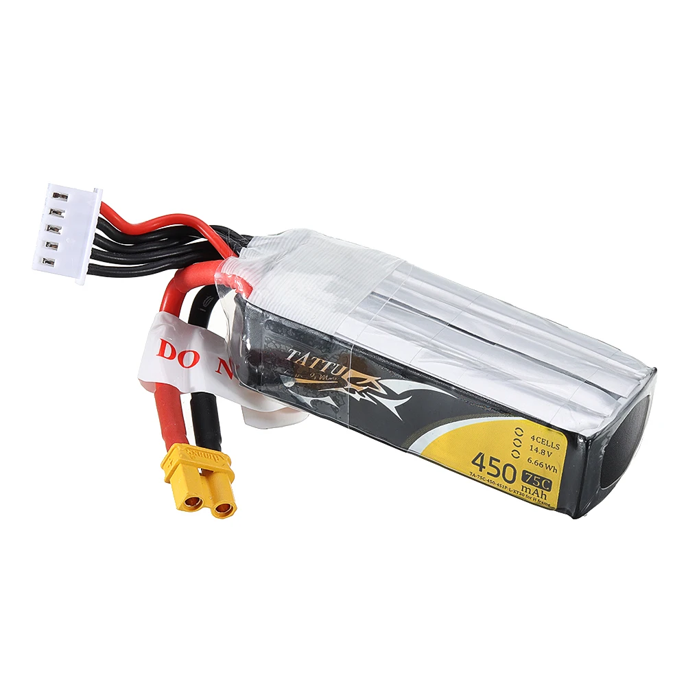 4PCS TATTU FPV 14.8V 450mAh 45C 4S1P Lipo Battery XT60U-F XT60 Plug for iFlight CineBee Cine Whoop BetaFPV Racing Drone | Игрушки и