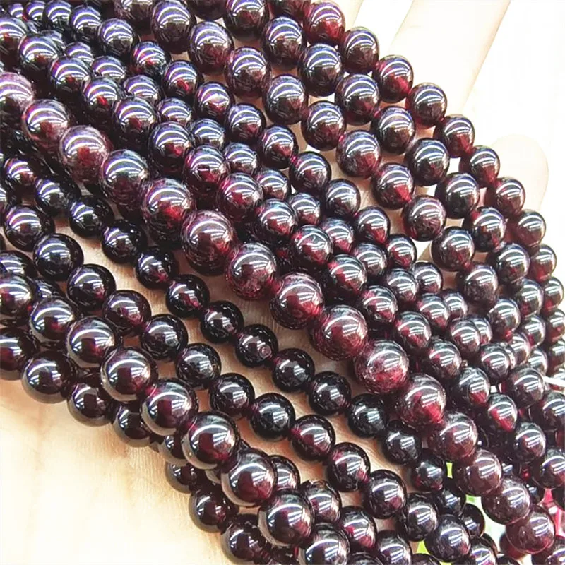 

1String wholesale nature garnet stone beads spacer beads charms jewelry bead accessories size 3mm 4mm 5mm 8mm