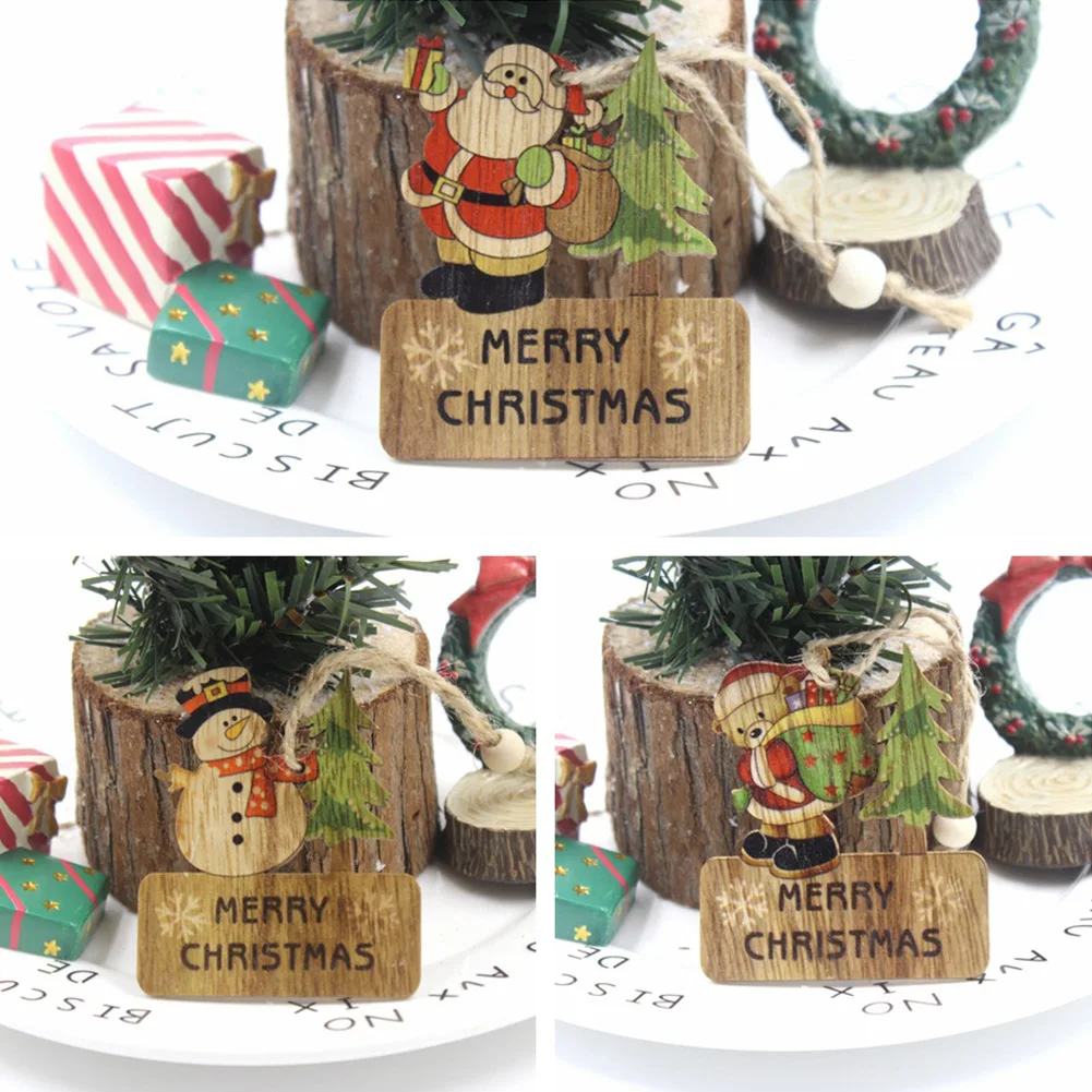 3 шт. украшения настенный подарок Рождественский кулон фестиваль деревянные DIY