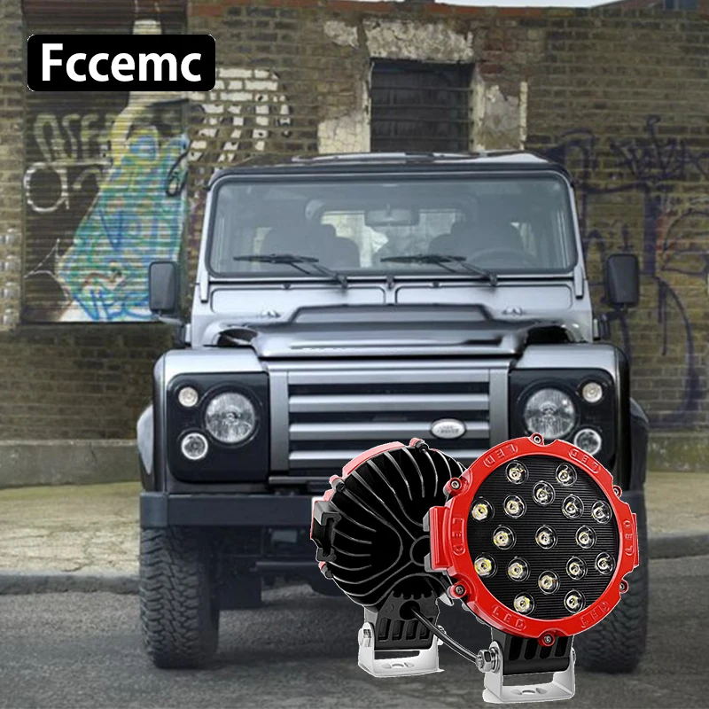 

12v 24v 7INCH Flood Fog LED Driving Headlights Road Car Atv Work Light High/Low Spotlights Square Portable Lamp Pod For Lincoln