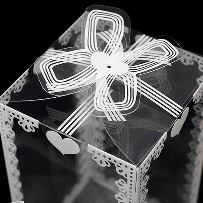 10 шт. Прозрачная ПВХ упаковочная коробка свадебные подарки упаковка для торта