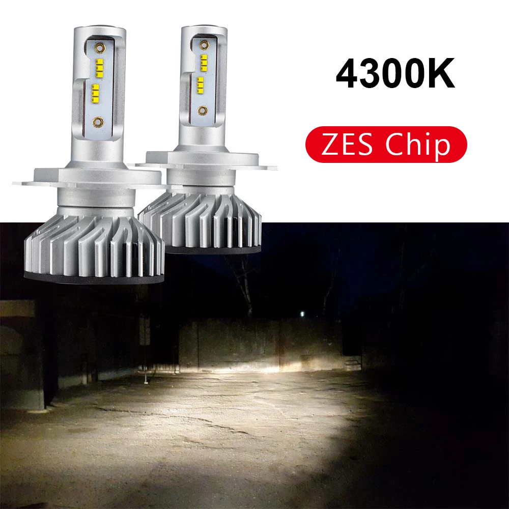PAUNDUK мини Canbus H4 H7 светодиодный фар автомобиля зэс 4300K 6000K 8000K 12000LM 12V 24V H3 H1 9005 9006 HB4 H11 Автомобильная Противо-Туманная осветительная лампочка - Испускаемый цвет: 4300K