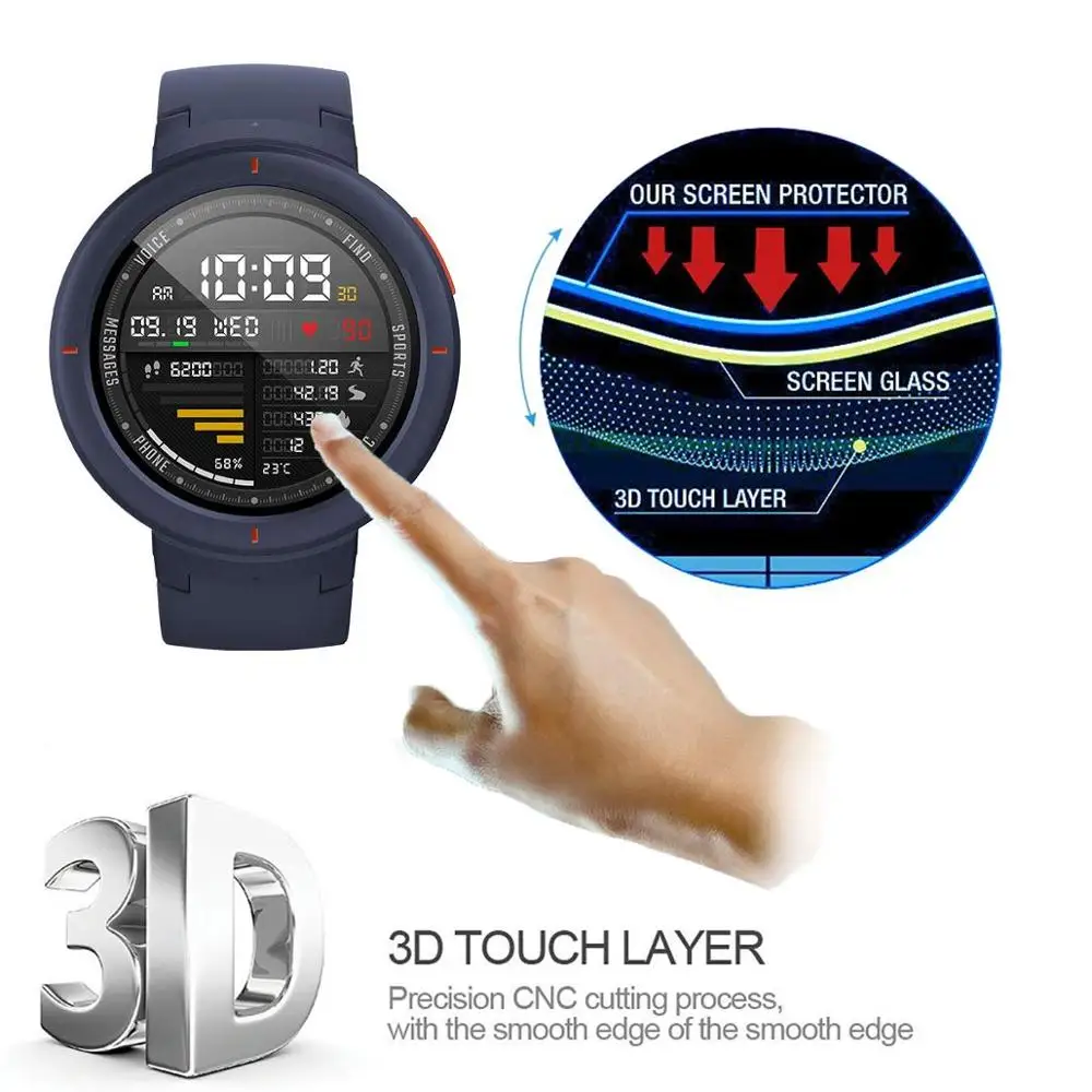 Защита экрана из закаленного стекла 9H для Xiaomi Amazfit Verge HD Взрывозащищенная