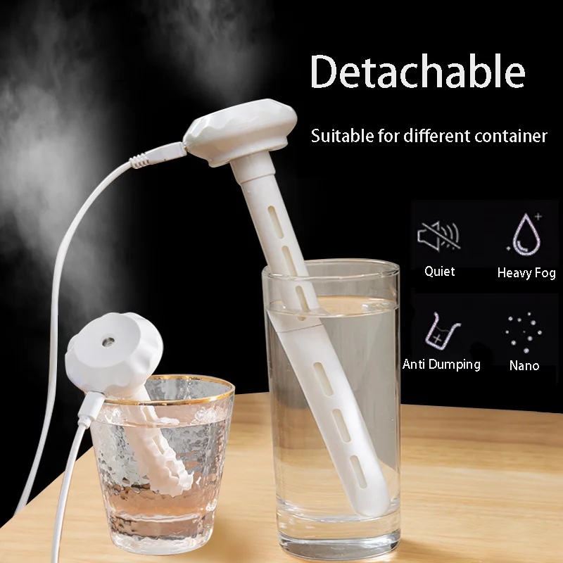 

USB Portable Air Humidifier Desktop Home Office Aromatherapy Essential Oil Water Diffuser Bottle Cup Detachable Humidifier Stick