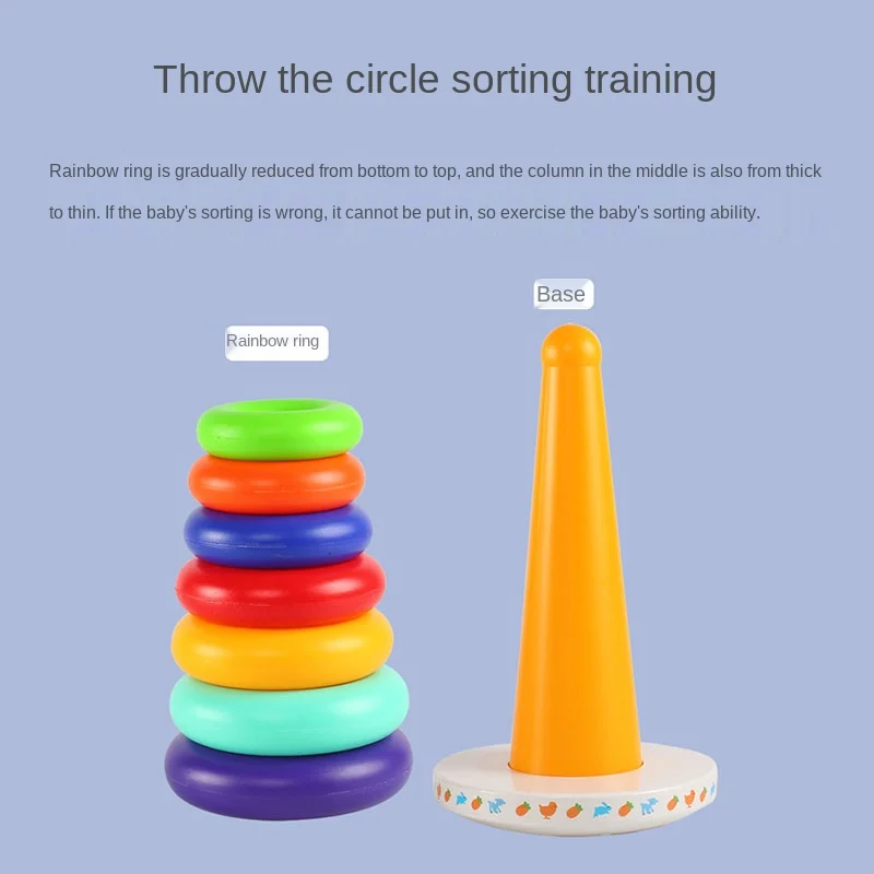 

Montessori Circle Stacking Ring Baby Toy For Toddler 13 24 Month Rainbow Tower Music Toy Tumblers For 1 2 Year Old Kids Girl Boy