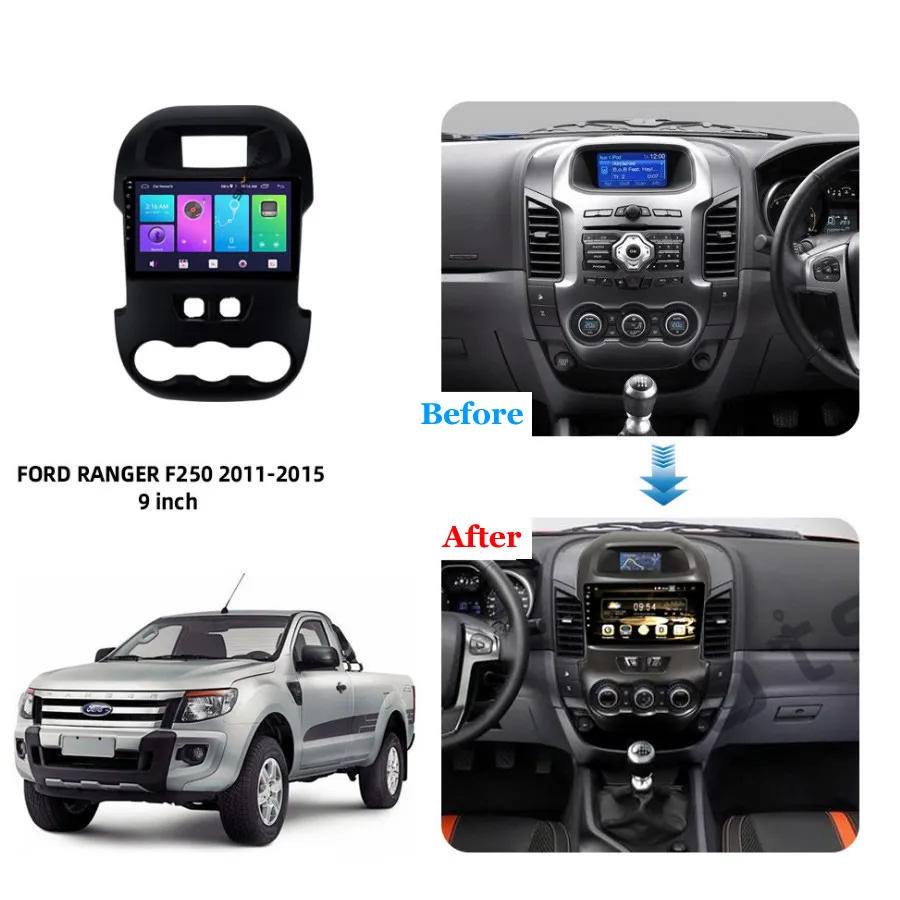Мультимедийная Автомагнитола 9 'ɽSP Android 10 для Ford Ranger 2011-2015 GPS-навигатор