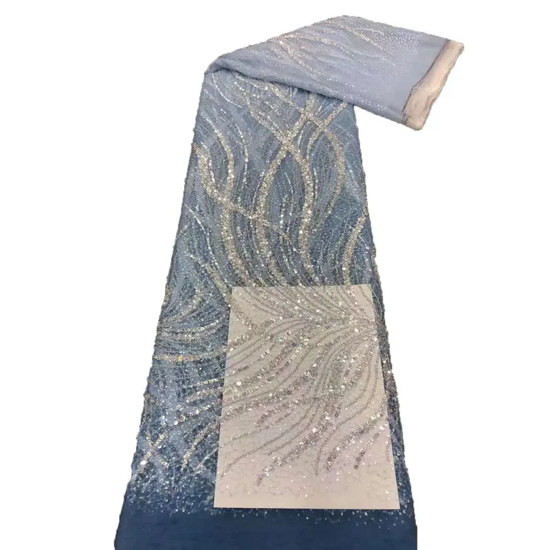 Нигерийская кружевная ткань 2021 Высококачественная вышивка французская тюль