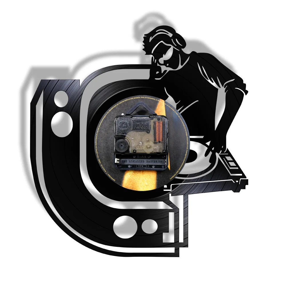 Настенные часы с виниловой пластиной Dj Миксер для музыки украшение вашего дома