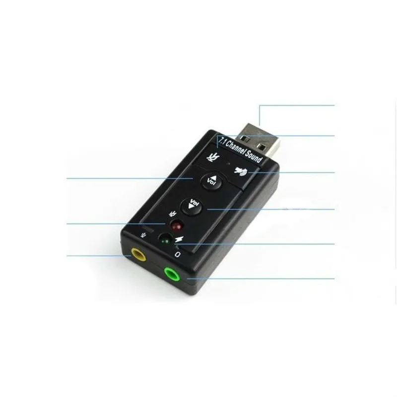 Мини-usb 2,0 3D Virtuelle 12 Мбит/с Внешний 7,1 канал аудио адаптер для карт сон карт сын аудио адаптер портативный мини-usb