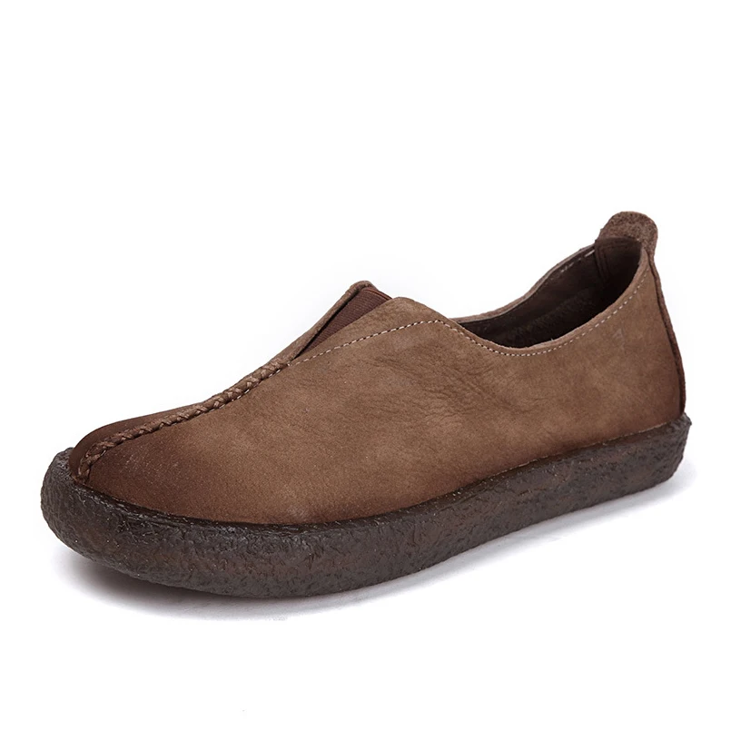 

Loafers spring 2018 genuine leather shoes women platform shoes casual design handmade retro soft soled women shoes