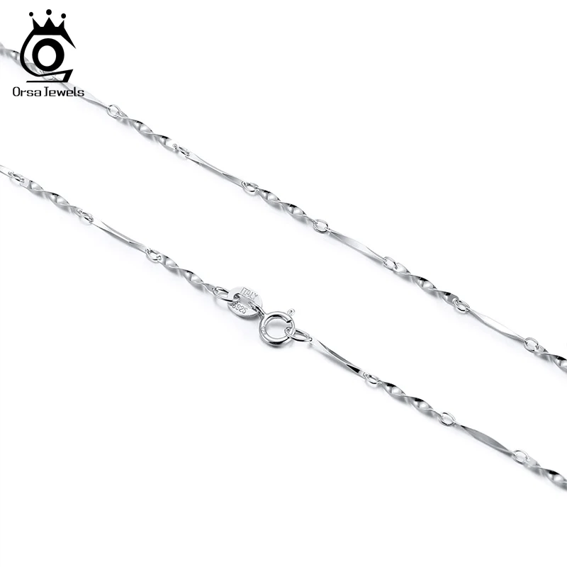 ORSA JEWELS кольцо для мужчин и женщин модные Настоящее серебро 925 1 мм витая Цепочка