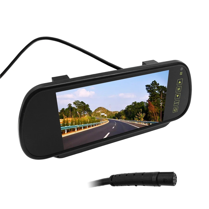 

Universal 7 Inch Car Color LCD Wide Screen Rear View Mirror Monitor Kit for VCD DVD GPS Connecting Reversing Night Sight Camera