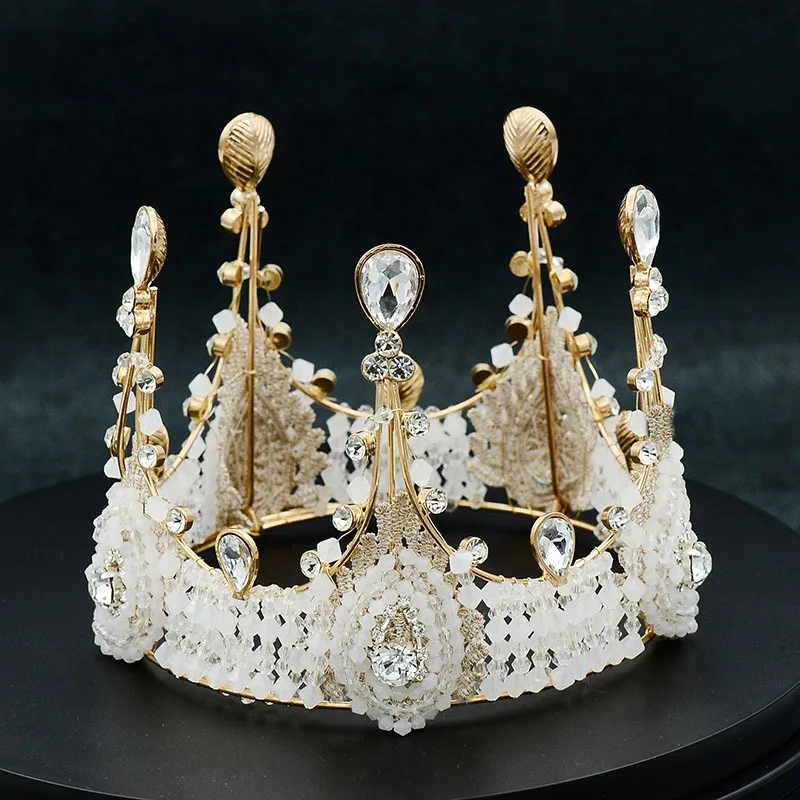 Lace crown Модная роскошная хрустальная свадебная тиара в стиле барокко, для девочек, для влюбленных, для невесты, для выпускного, для свадебной вечеринки, аксессуары для волос, ювелирные изделия - Окраска металла: Lace crown