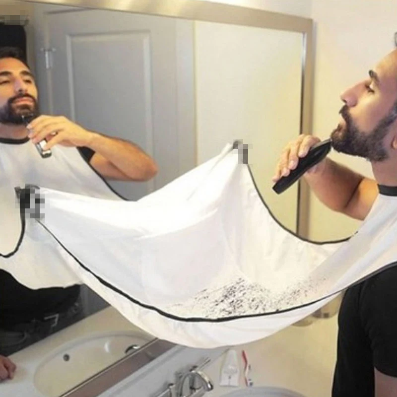 

Man Bathroom Beard Bib Hair Clippings Shaving Catcher Grooming Cape Apron for Trimming Your Beard Male Shave Apron Clean Hair