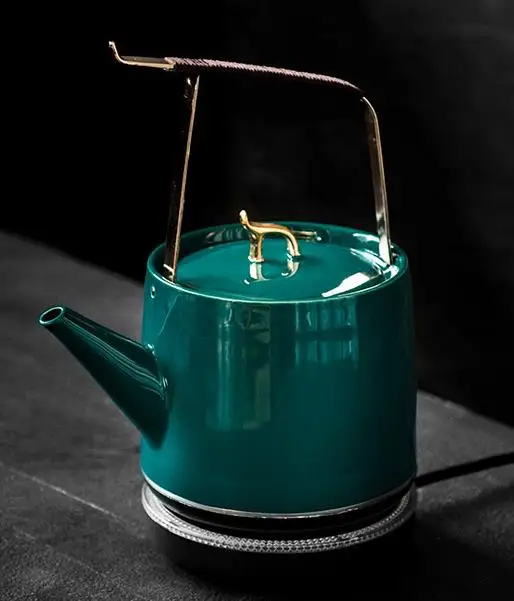 

220V 880ml 1000w Automatic Electric Kettles Retro Ceramic 24 Hours Insulation Boiling Water Teapot Anti-dry 304 Stainless Steel