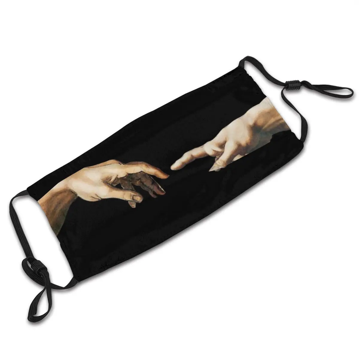 

The Creation Of Adam Michelangelo Reusable Mouth Face Mask Anti Haze Dustproof with Filters Earloop Protection Cover Muffle