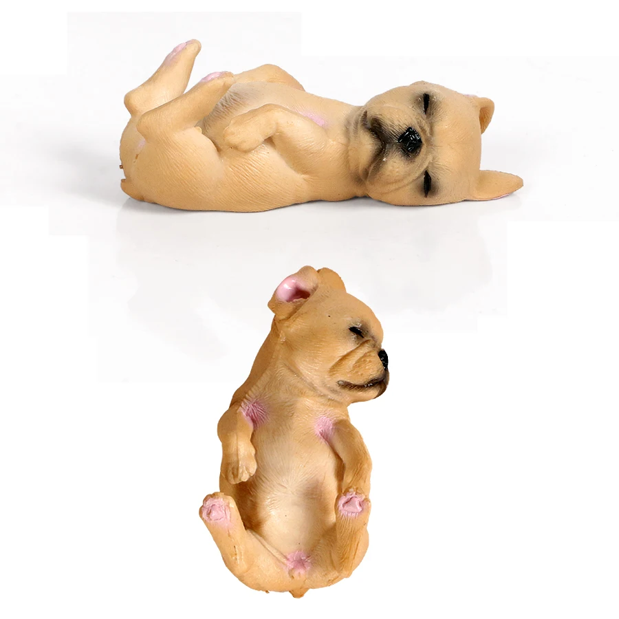 Реалистичные фигурки французского бульдога со спящей осанкой фигурка милой