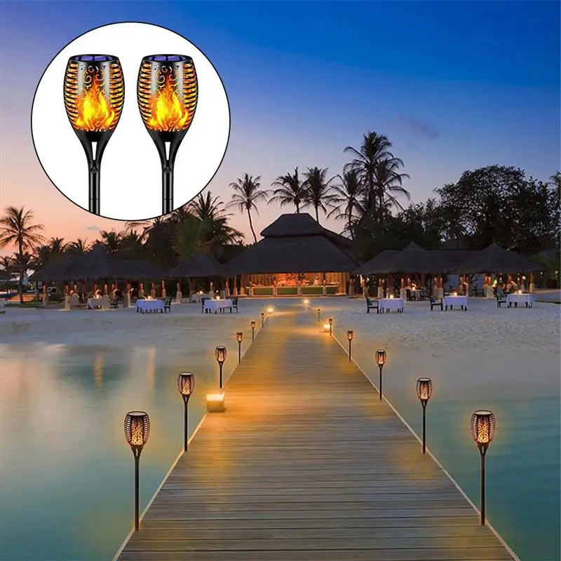 

Garden Flame Light LED Solar Power Lawn Torch Lamp Waterproof Yard Pathway Decoration Light For Garden Decoration Landscape Path