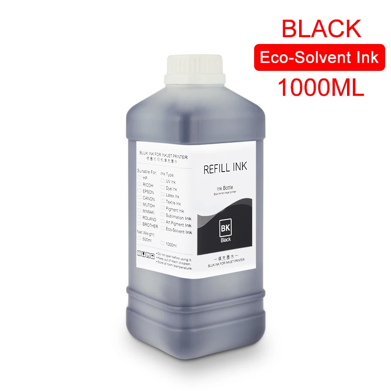 1000 мл/бутылка эко растворимые чернила для Epson DX4 DX5 DX6 DX7 DX10 печатающая головка 4800 4880