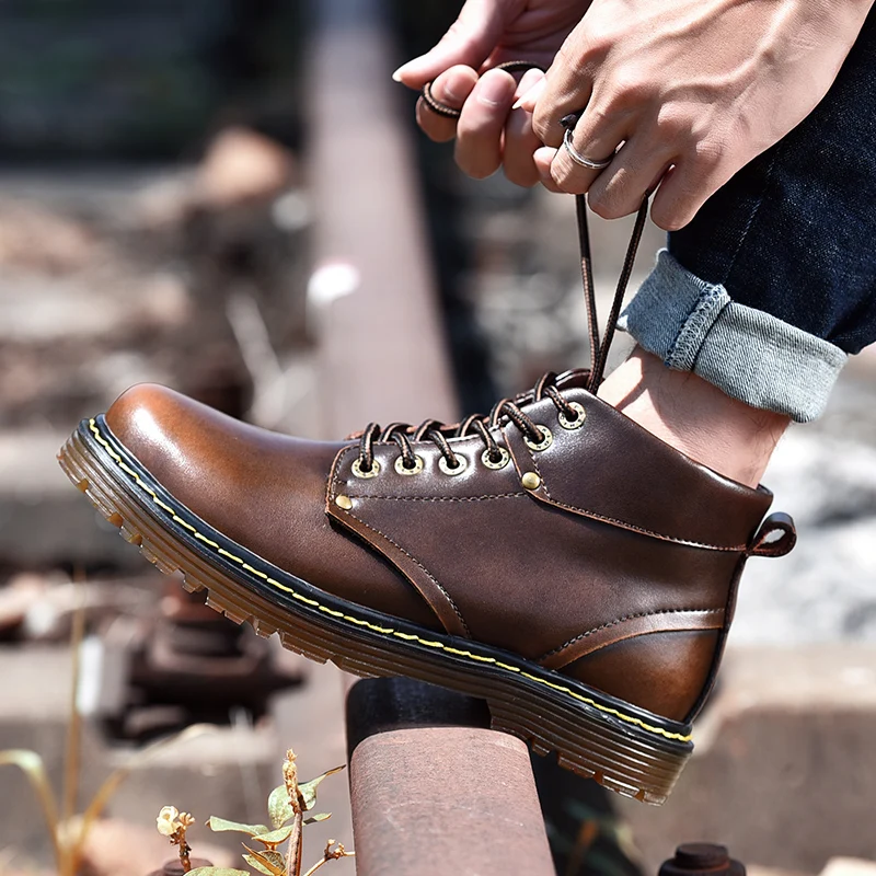 Мужские военные тактические ботинки коричневые кожаные уличные кроссовки с