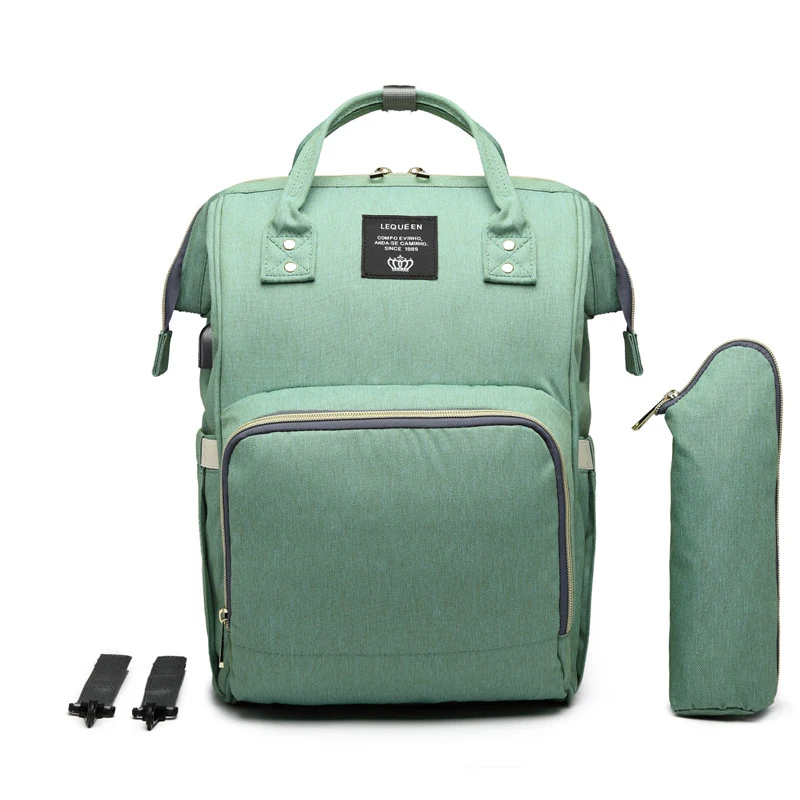 Lequeen Diaper Bag K LEQUEEN пеленка мешок USB Мумия Материнство сумка большая мода кормящих путешествия рюкзак коляска детская сумка уход за ребенком подгузник рюкзак - Цвет: Lequeen Diaper Bag K