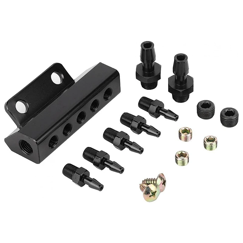 

Vacuum Manifold, 5 Port Car Vacuum Block Intake Manifold Fuel Gas Wastegate Turbo Boost