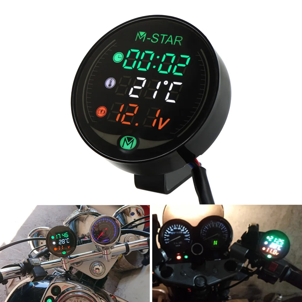 

Nordson 5-In-1 Motorcycle Modified Water Temperature Meter Time Voltmeter 12V Chronometer USB Mobile Phone Charging Waterproof