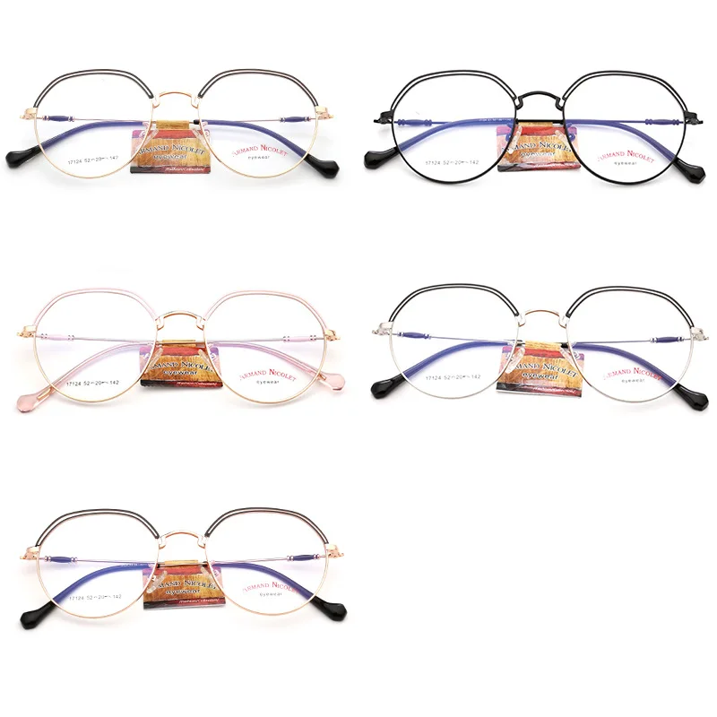 Литературная и художественная стеклянная оправа круглые плоские очки большого