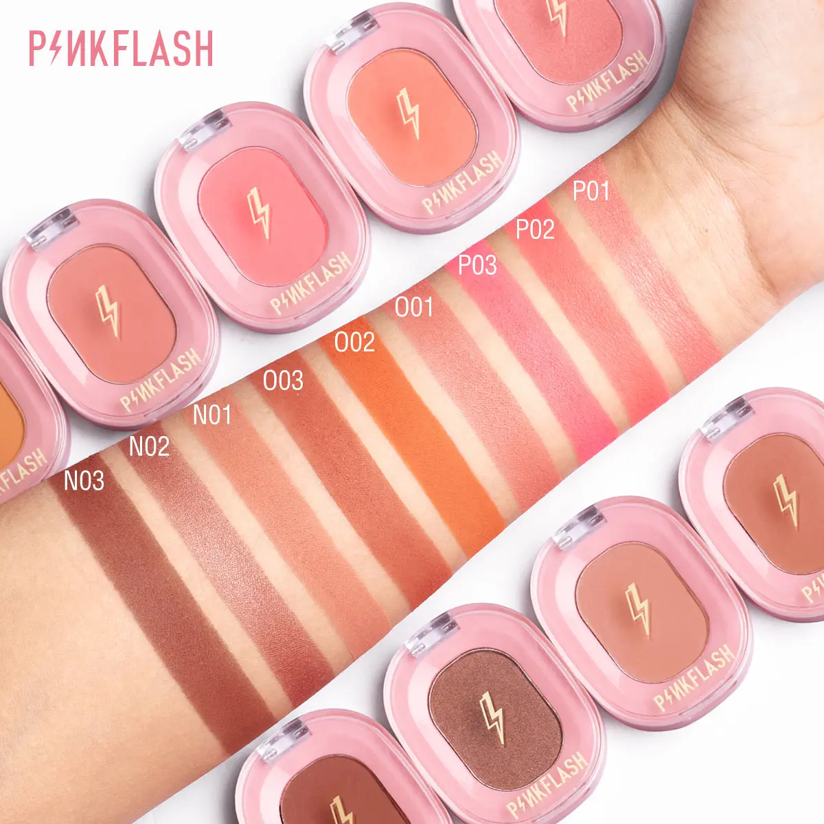 

Pinkflash Blush Peach Palette 11 Color Face Mineral Pigment Cheek Blusher Powder Makeup Professional Contour Shadow Pink Blusher