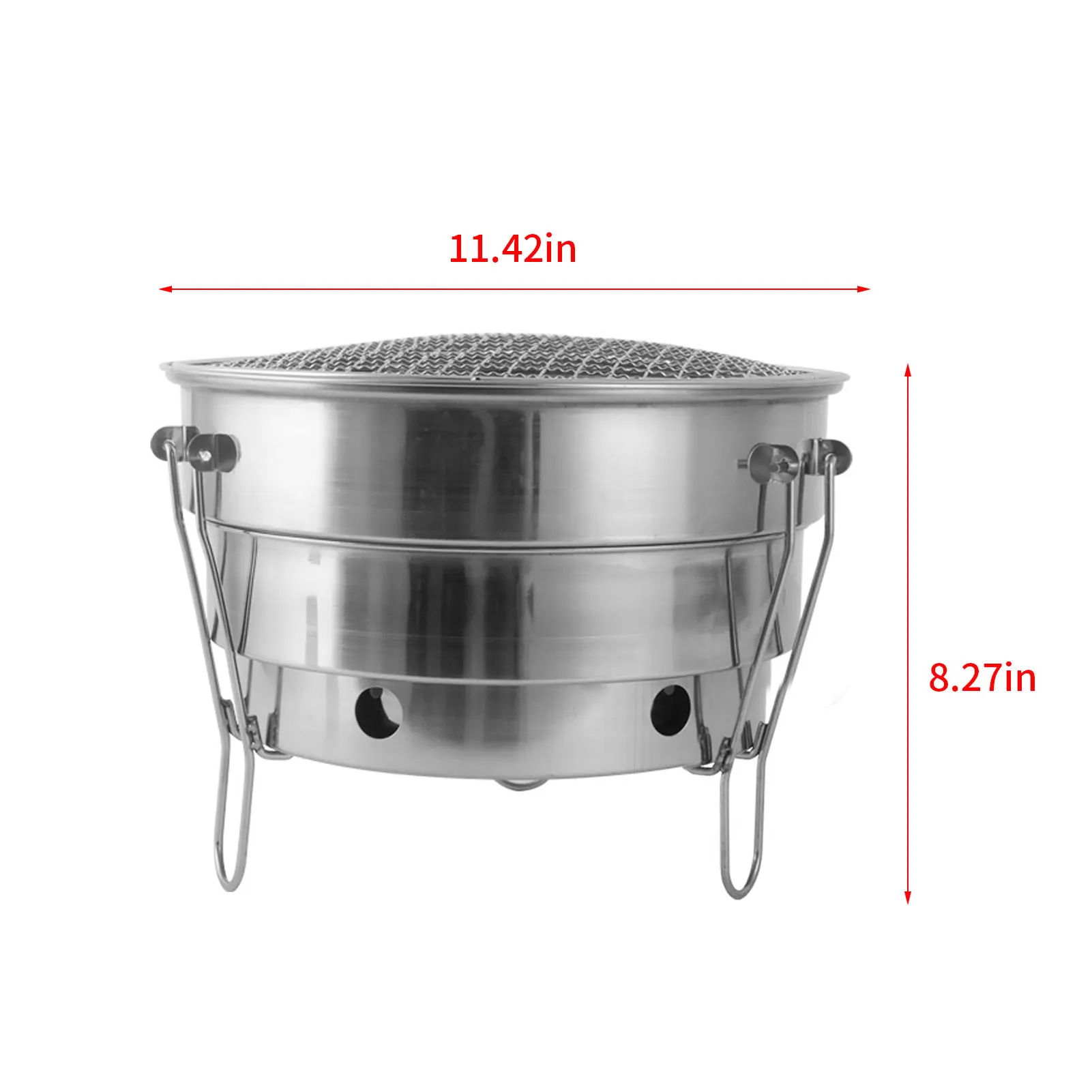 

Foldable BBQ Grills Patio Barbecue Charcoal Grill Stove Stainless Steel Outdoor Camping Picnic Barbecue BBQ Round Charcoal Grill
