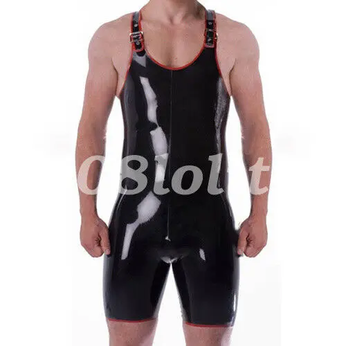 100% резиновый Облегающий комбинезон Gummi на бретельках без рукавов комплект одежды