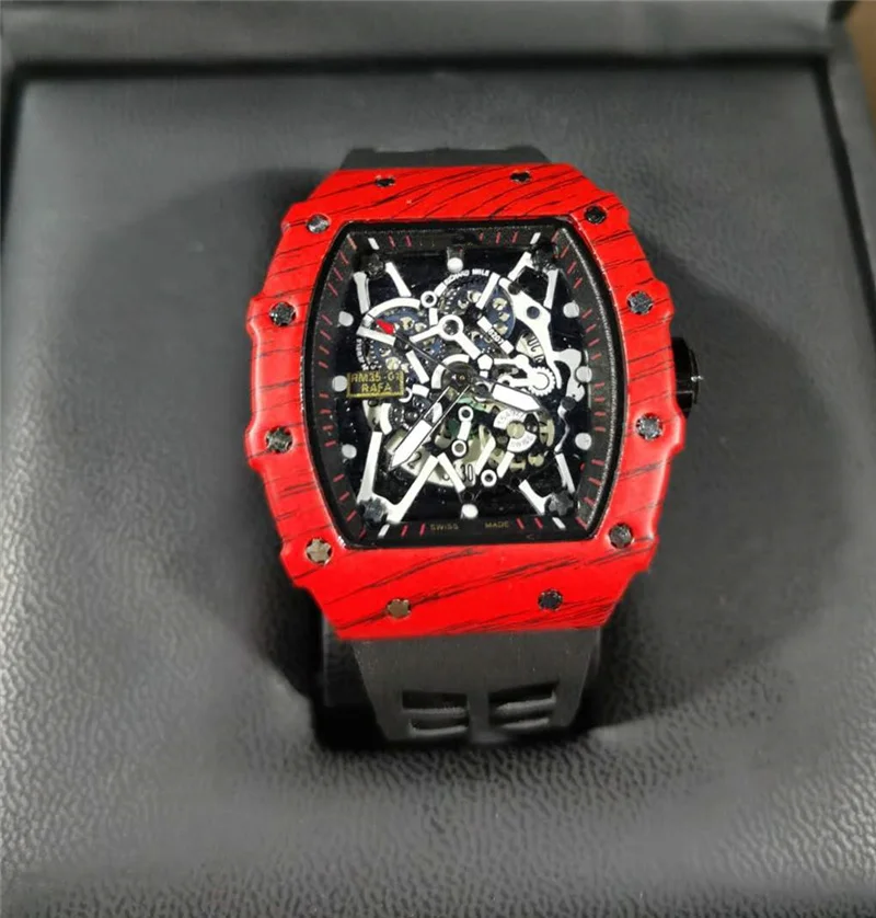 

Men Watches Fashion Casual Wine Barrel Shaped Quartz Watch Automatic Date Calendar Stainless Steel Hollow Out Men Watch