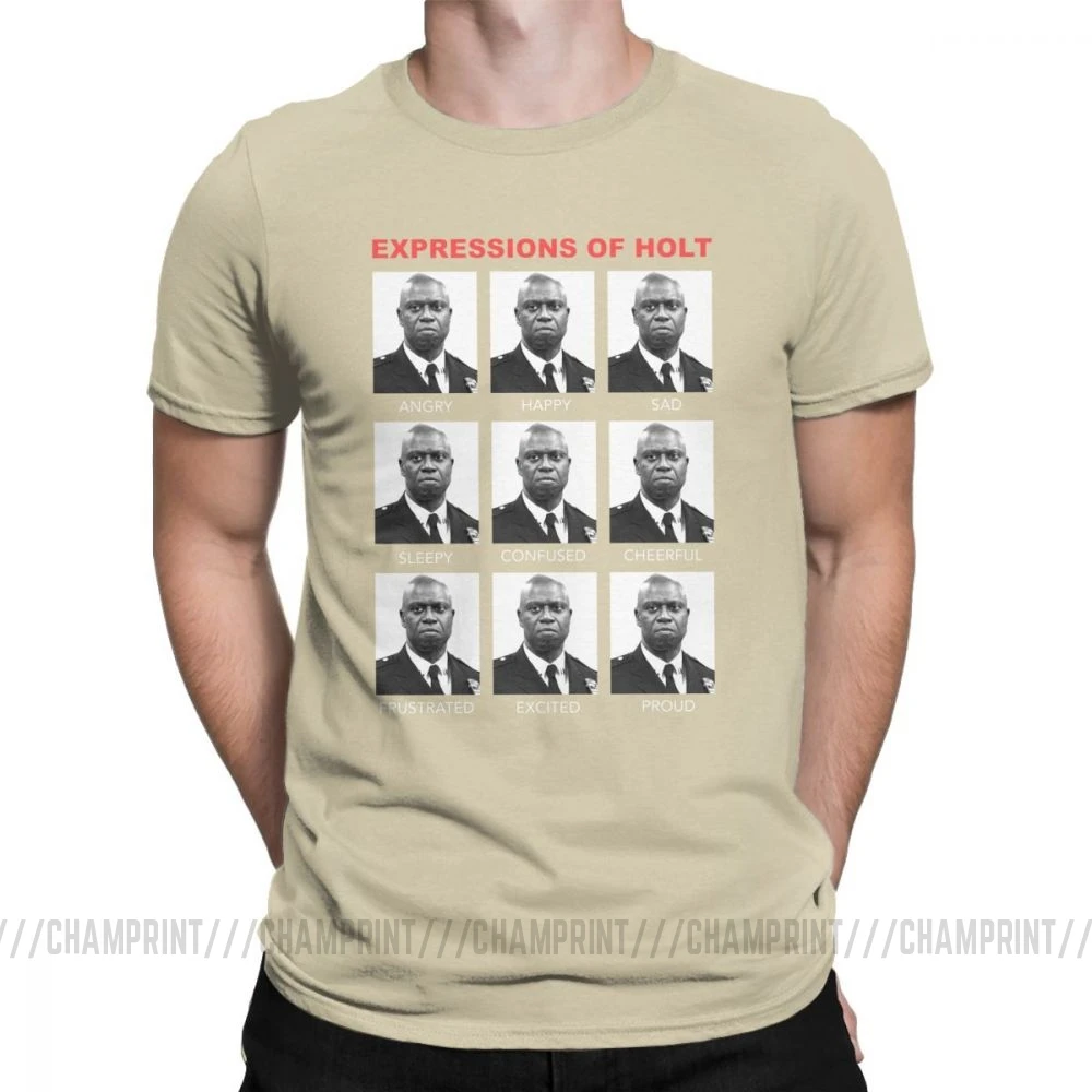 Хаки Expressions Of Holt повседневные мужские футболки Бруклин девять Бруклин 99 одежда с коротким рукавом классические футболки хлопковая Футболка с круглым вырезом - Цвет: Хаки