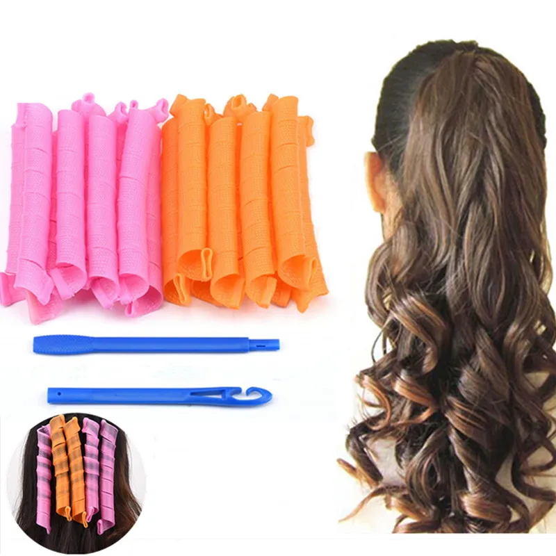 

10/20PCS 30/45CM Magic Hair Rollers Curlers Kit Snail Shape Not Waveform Spiral Round Curls No Heat Curler for Extra Long Hair