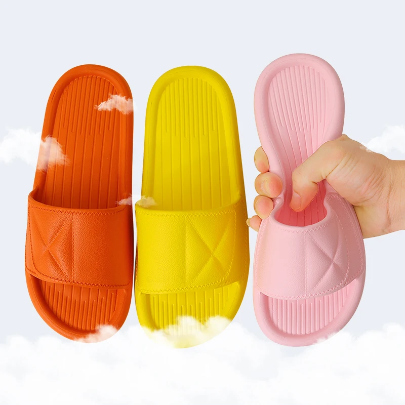 

Women Indoor Home Slippers Summer Comfortable Non-slip Flip Flops Bath Slippers Couple Family Flat Shoes Hotel Sandal Slippers