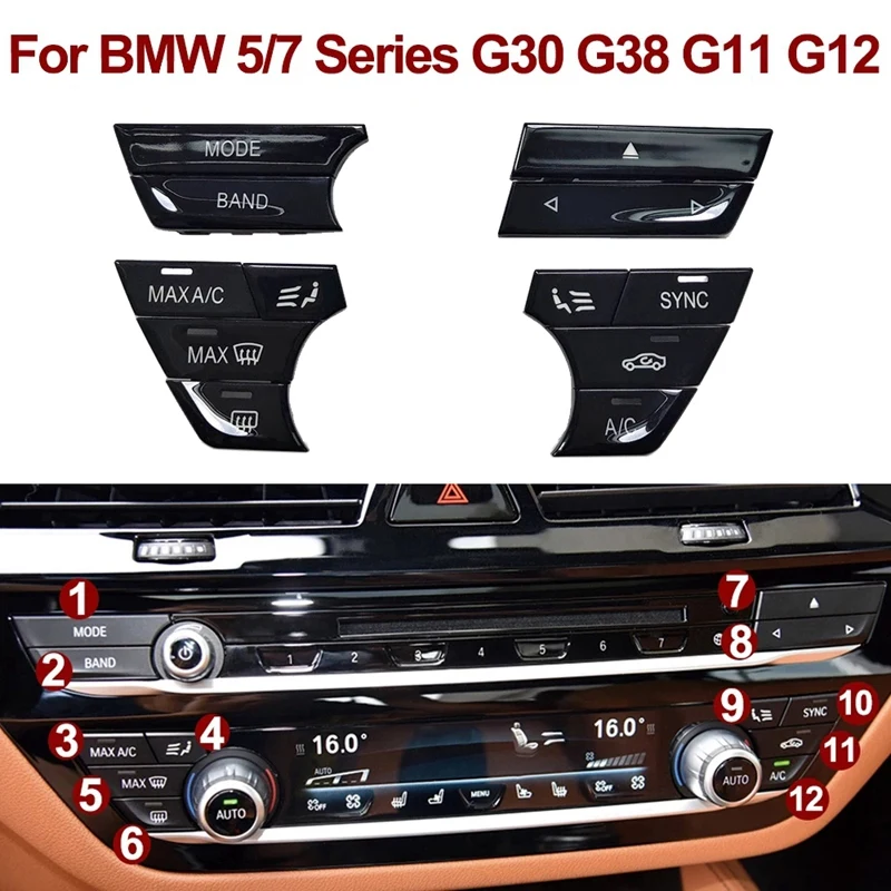 Набор для ремонта 12 кнопок управления кондиционером автомобиля на панели приборов для BMW 5 7 серии G30 G38 G11 G12.