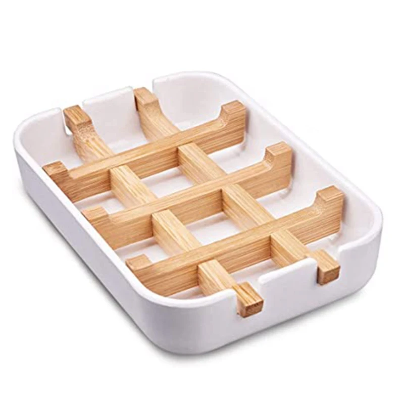 

Household Bathroom Soap Box Drain Toilet Personality Creative Soap Box Double Simple Soap Bamboo Soap Tray