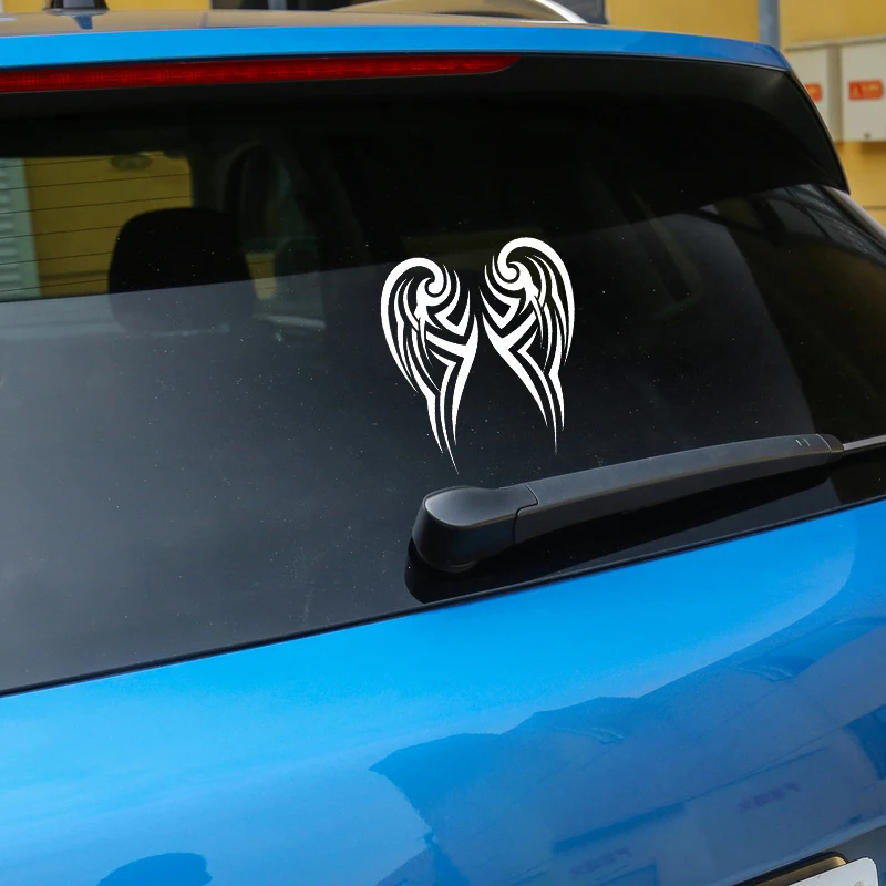 

16.5X19CM Tribal Angel Wings Personality Vinyl Car Sticker Cartoon Decals