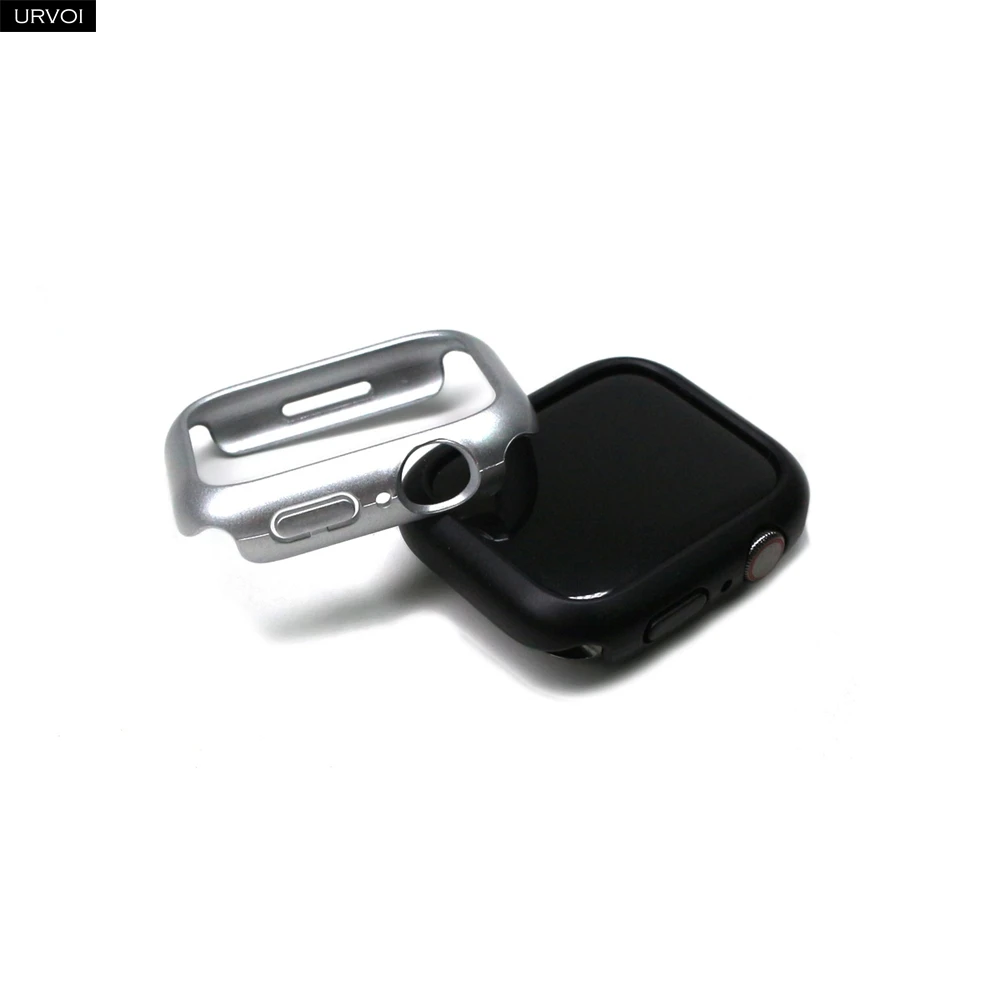 URVOI матовый ПК чехол для Apple Watch серии 7 8 Пластиковый металлический цветной