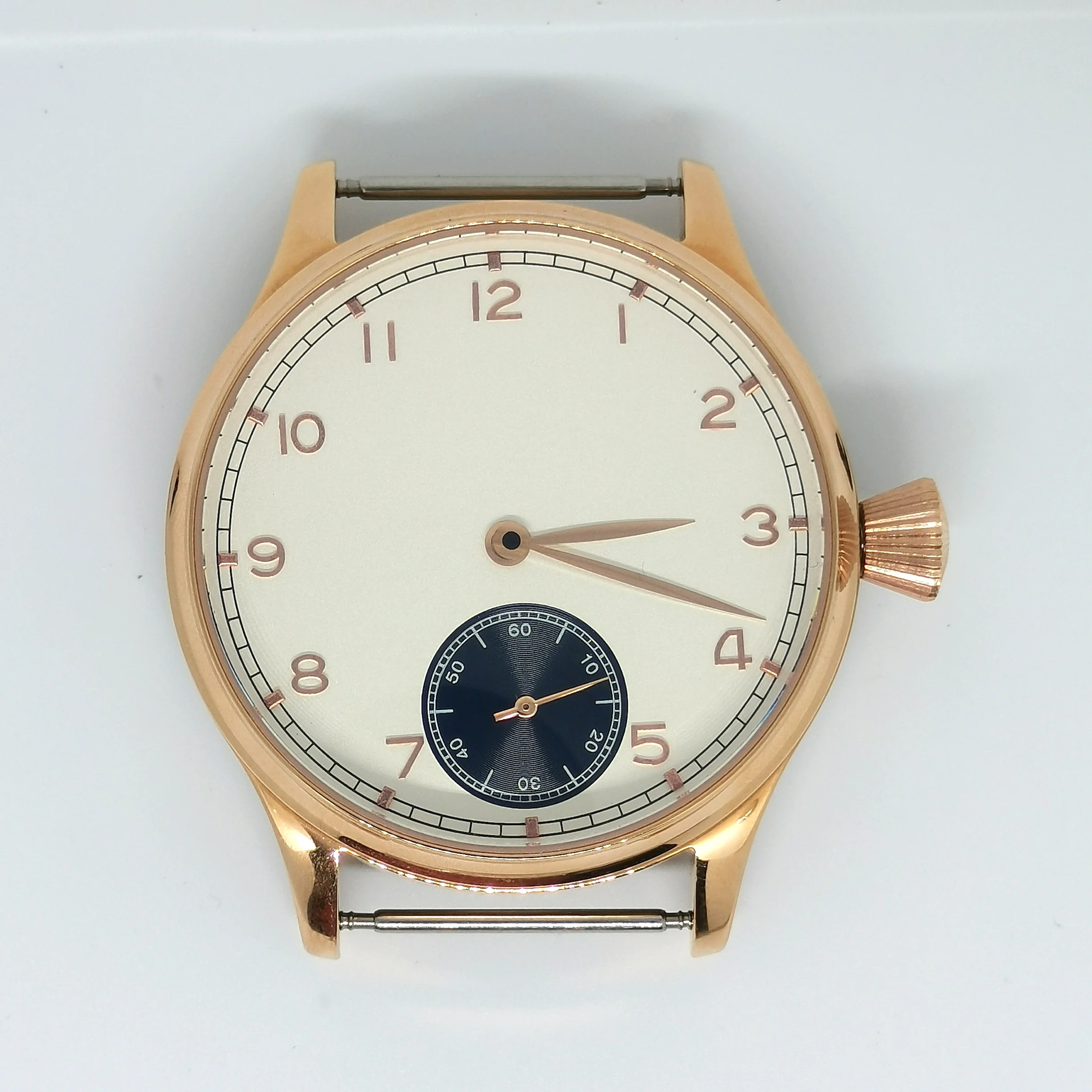 

44MM Rose Gold Case 38.5MM Dial Add Hands Fit Sesgulll ST3620 ETA 6498 Manual Mechanical Movement