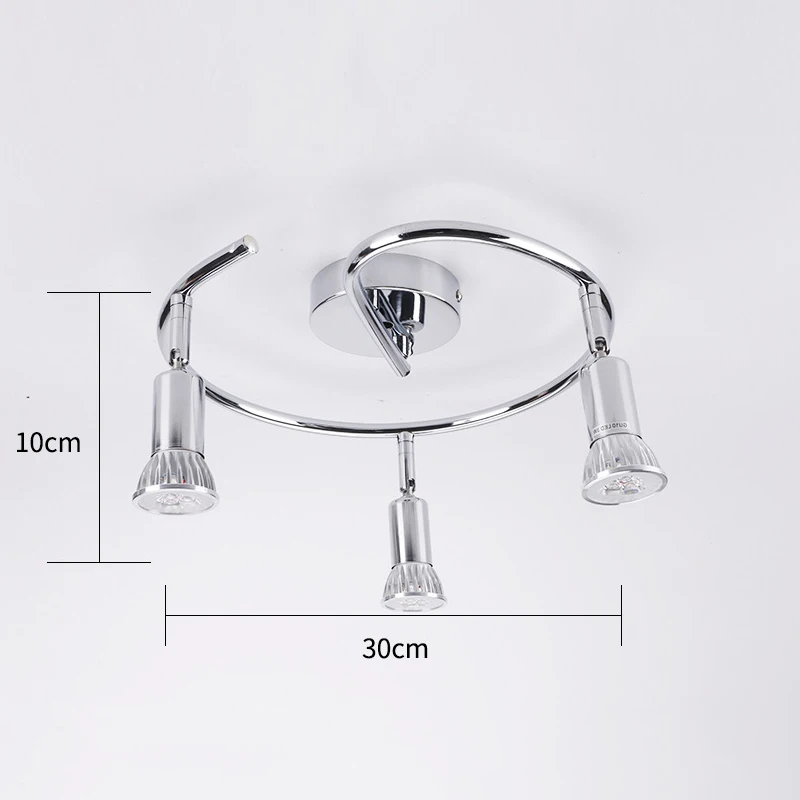 

Newly Ceiling Spot Light 3 Spot Ceiling Light Rotatable 3 Led Gu10 9W Light Chrome Plated Design for Bedroom Living Room