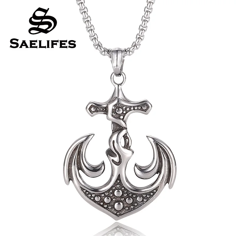 Винтажная индивидуальная из нержавеющей стали якорь кулон креативные модные