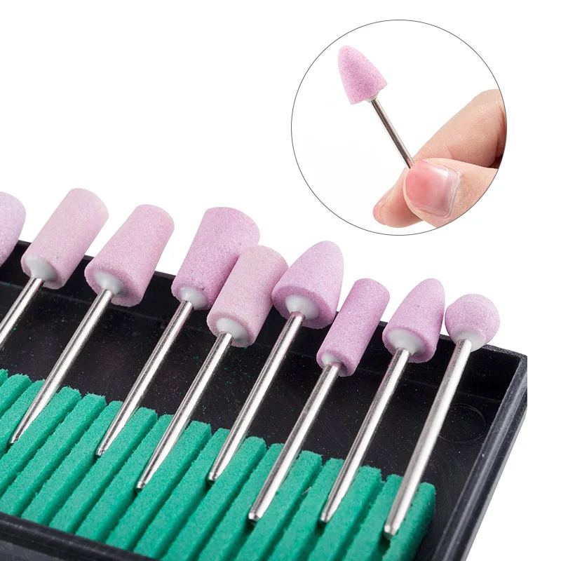 

Nail Polishing Machine Grinding Head Universal 2.35 Handle Grinding Head 12pcs Quartz Sand Electric Grinding Machine Accessories