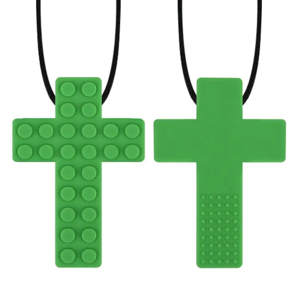 

Sensory Chew Necklace Brick Kids Chewy Silicone Biting Teether Toy for Children with Autism
