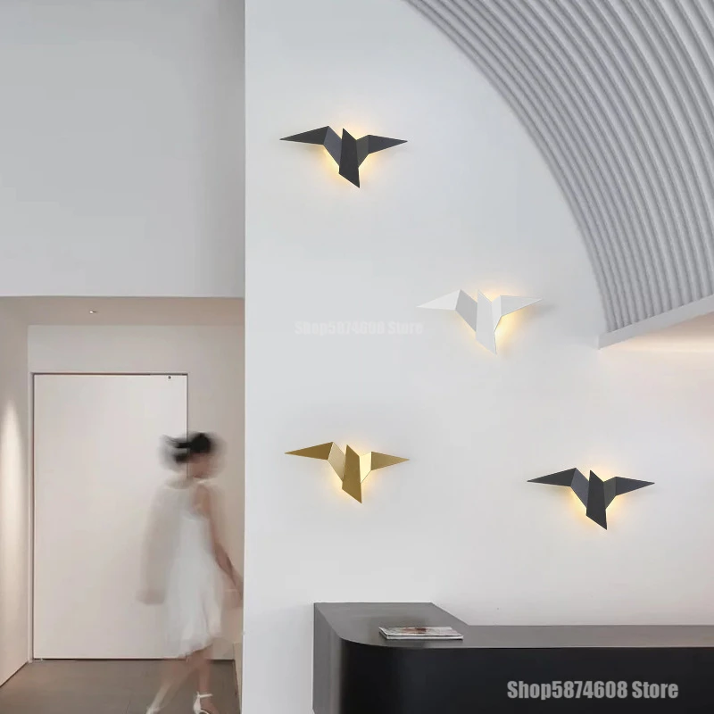 Современная металлическая настенная лампа в виде птицы настенные светильники