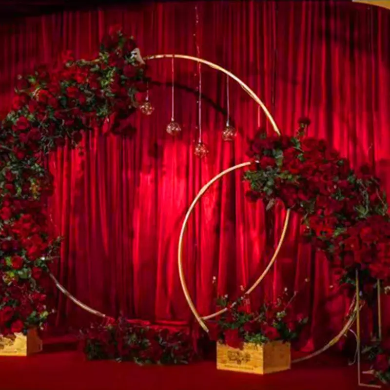 Искусственный Свадебный цветок Арка вечерние события круглый фон металлическое