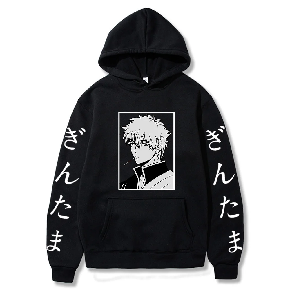 Толстовка с капюшоном аниме GINTAMA Саката гинтоки милым принтом логотипа для